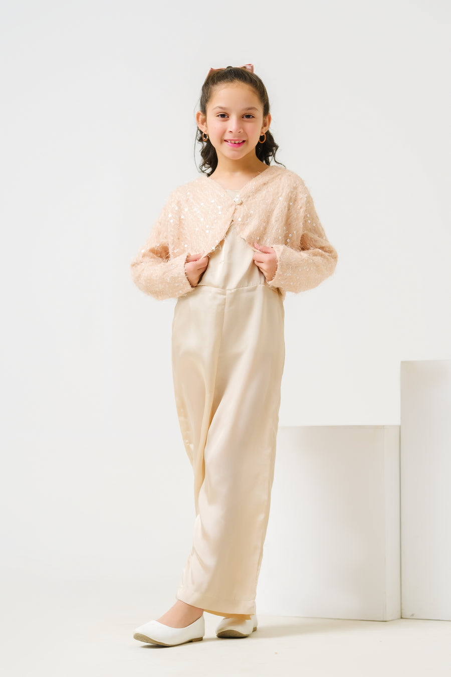 Sprinkles Stitched 2 Piece Formals Jumpsuit Kids Collection'2025-Chic Sparkle Ensemble Jumpsuit with Bolero Jacket