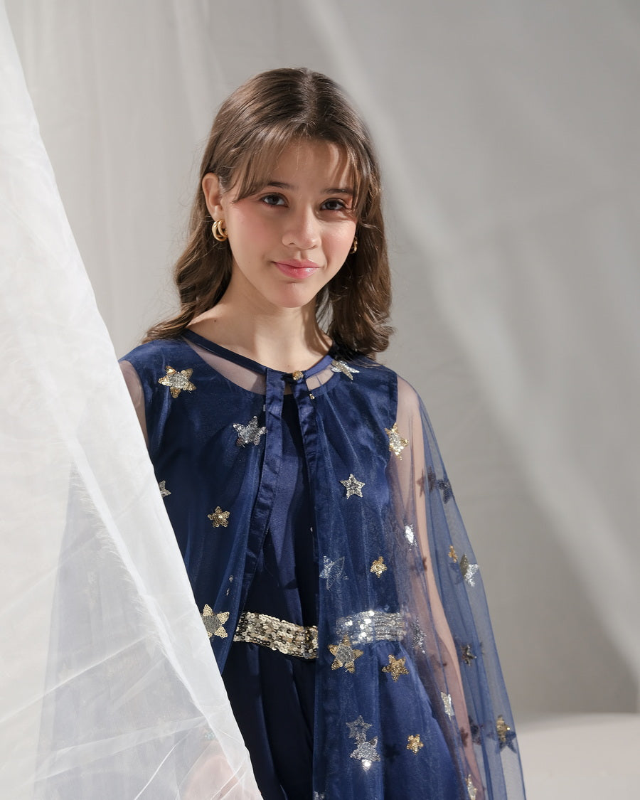 Sprinkles Stitched 2 Piece Formals Jumpsuit Kids Collection'2025-Sitara - 2 pcs Jumpsuit  Long Cape