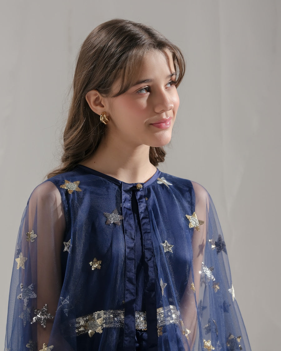 Sprinkles Stitched 2 Piece Formals Jumpsuit Kids Collection'2025-Sitara - 2 pcs Jumpsuit  Long Cape