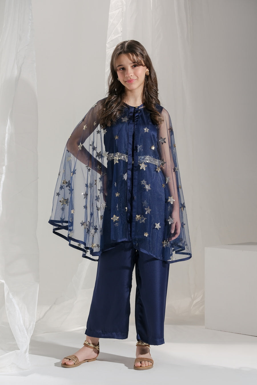 Sprinkles Stitched 2 Piece Formals Jumpsuit Kids Collection'2025-Sitara - 2 pcs Jumpsuit  Long Cape