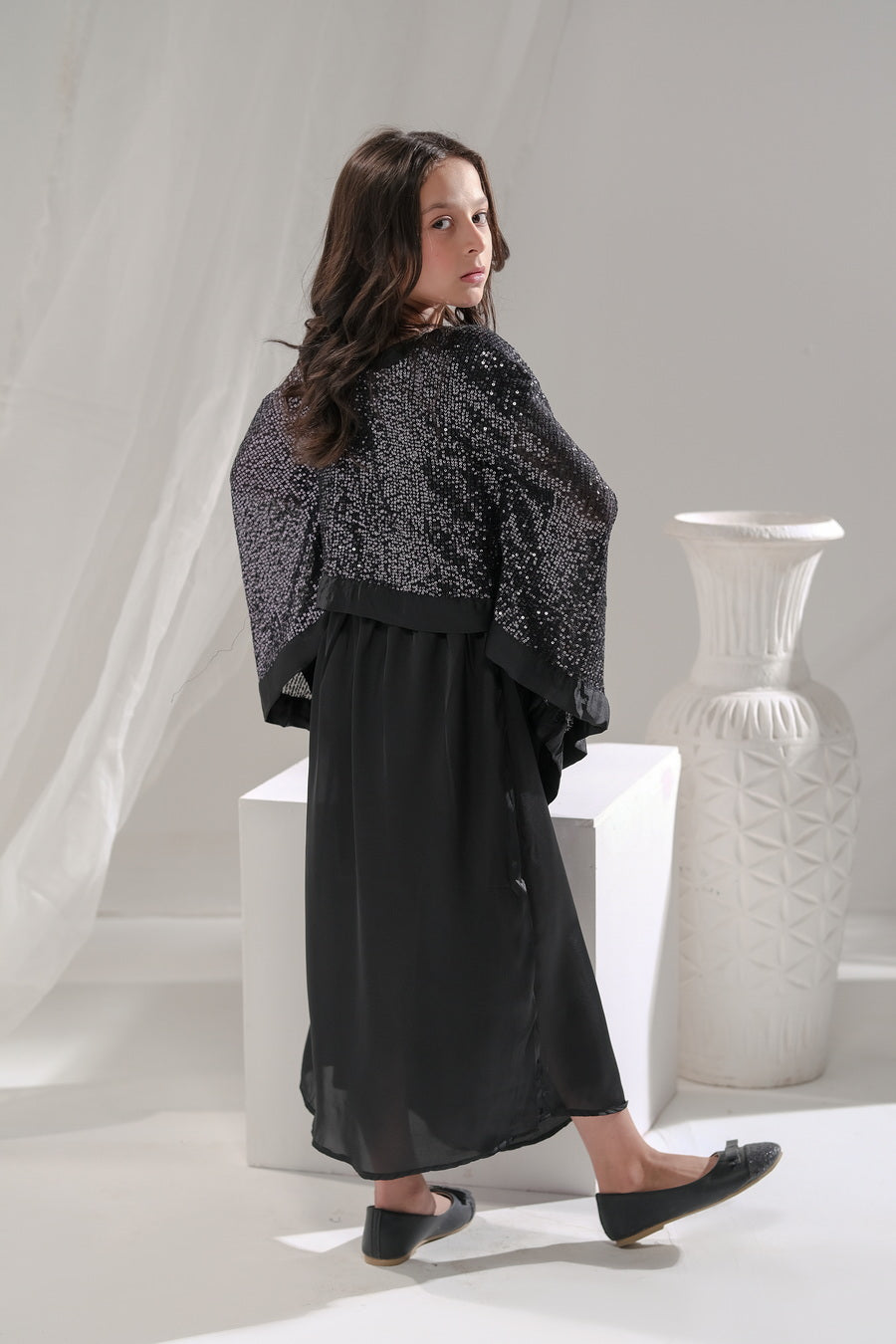 Sprinkles Stitched 2 Piece Formals Festive Kids Collection'2025-Eclipse - 2pcs Long Dress  Poncho