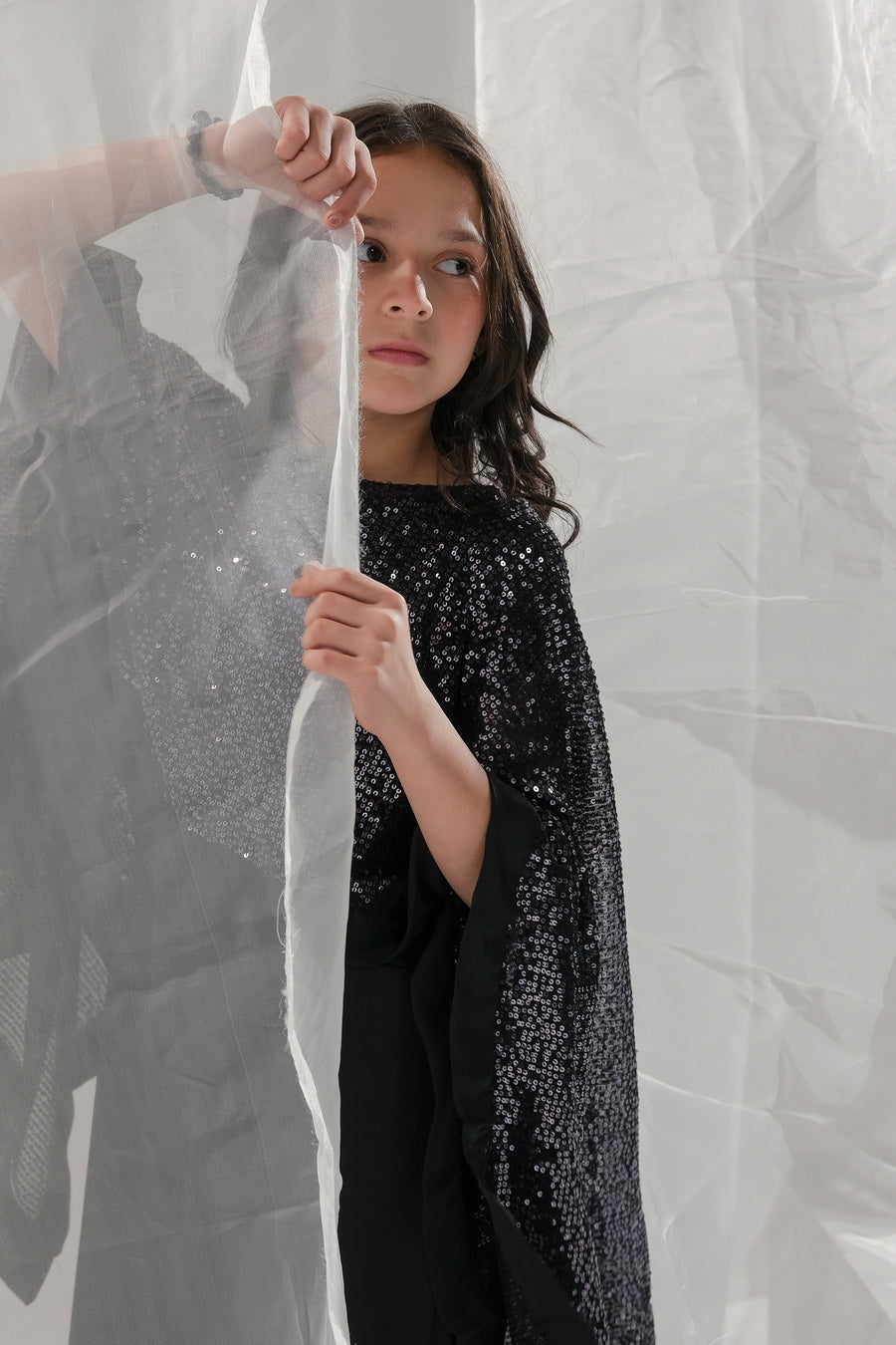 Sprinkles Stitched 2 Piece Formals Festive Kids Collection'2025-Eclipse - 2pcs Long Dress  Poncho