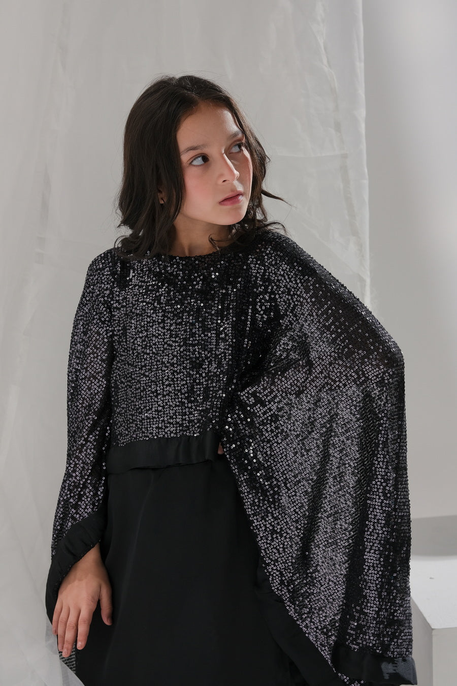 Sprinkles Stitched 2 Piece Formals Festive Kids Collection'2025-Eclipse - 2pcs Long Dress  Poncho