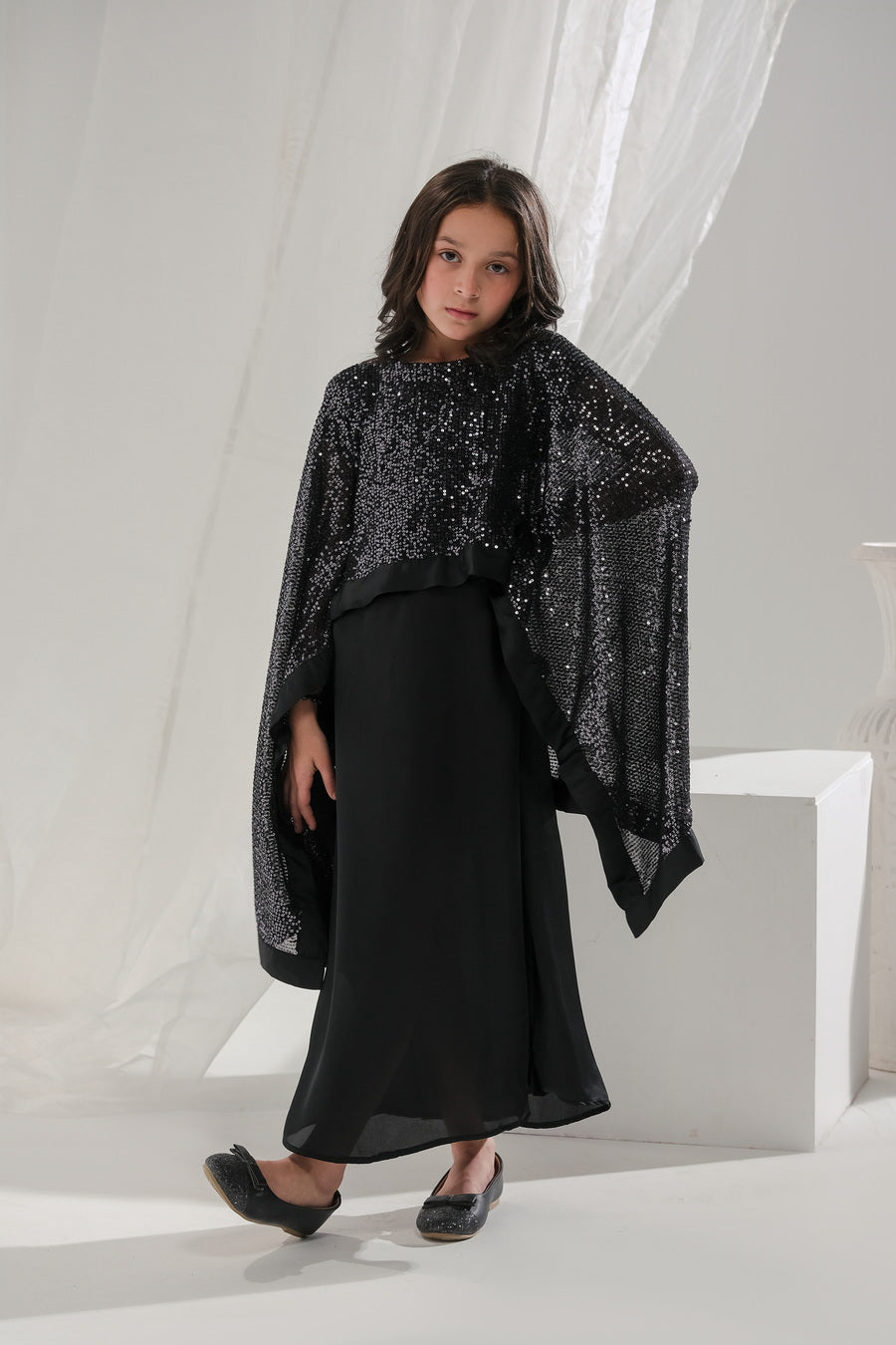 Sprinkles Stitched 2 Piece Formals Festive Kids Collection'2025-Eclipse - 2pcs Long Dress  Poncho