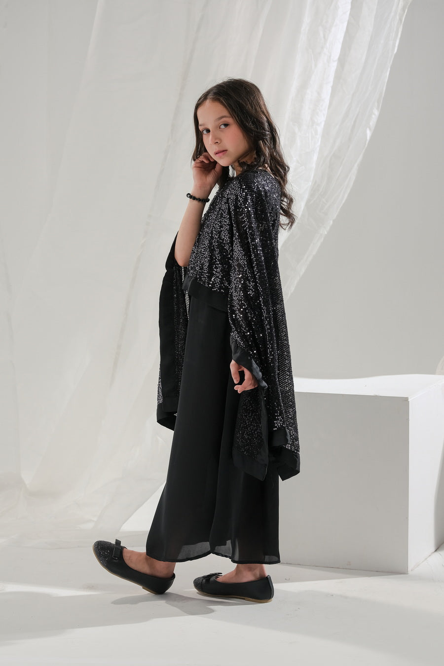 Sprinkles Stitched 2 Piece Formals Festive Kids Collection'2025-Eclipse - 2pcs Long Dress  Poncho