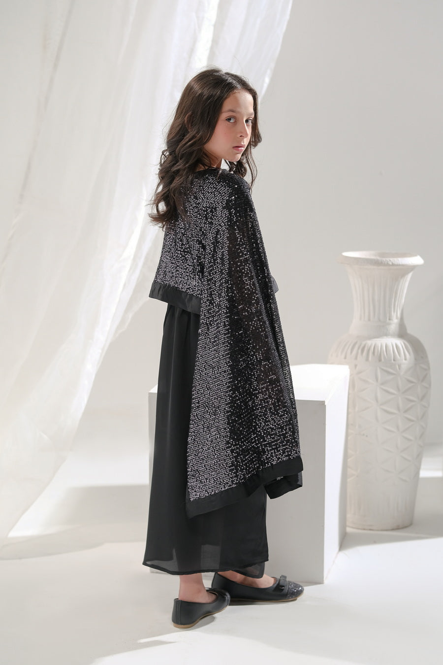 Sprinkles Stitched 2 Piece Formals Festive Kids Collection'2025-Eclipse - 2pcs Long Dress  Poncho