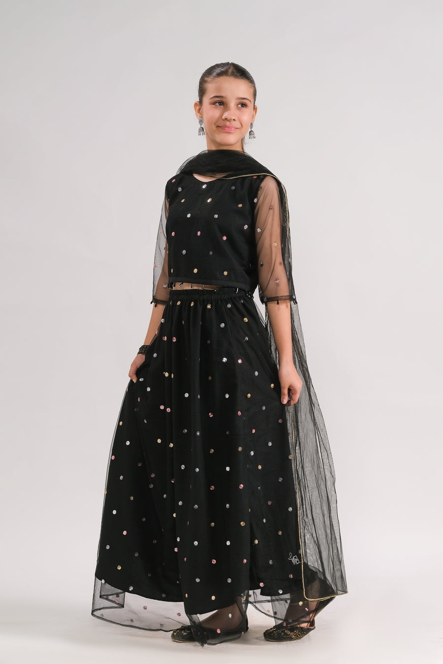 Sprinkles Stitched 3 Piece Formals Festive Kids Collection'2025-Midnight Bloom - 3pcs