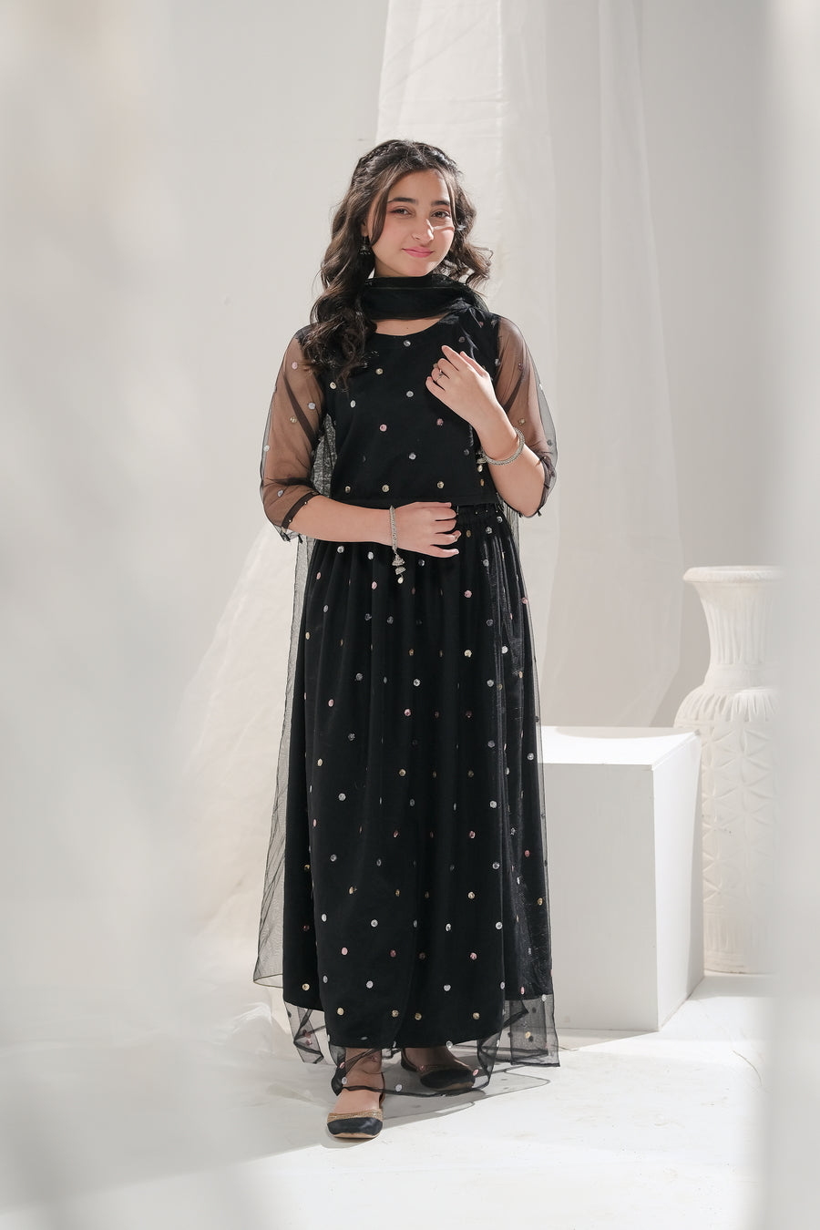 Sprinkles Stitched 3 Piece Formals Festive Kids Collection'2025-Midnight Bloom - 3pcs