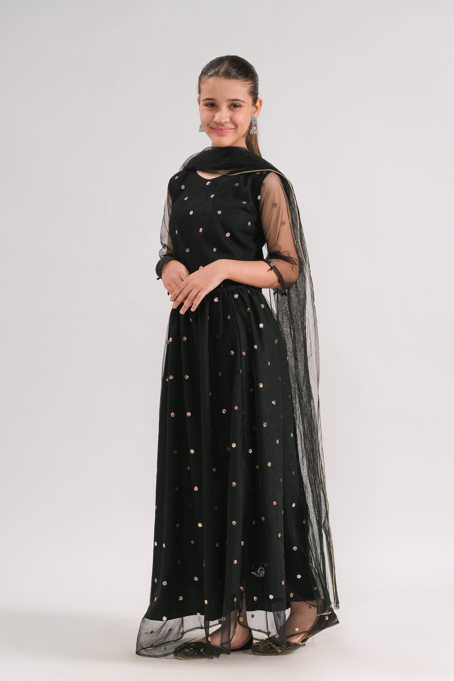 Sprinkles Stitched 3 Piece Formals Festive Kids Collection'2025-Midnight Bloom - 3pcs