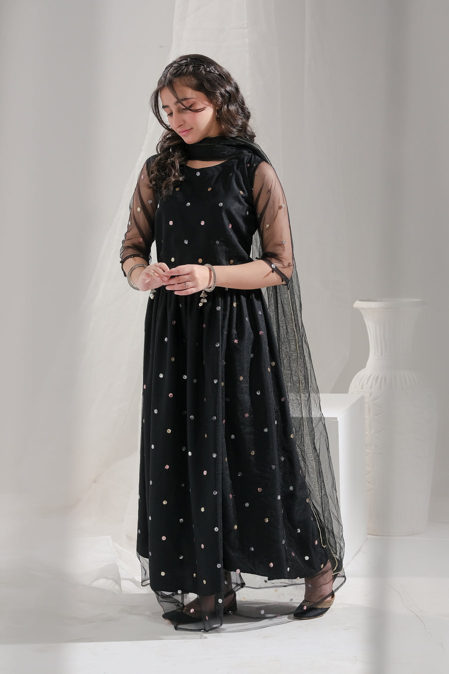 Sprinkles Stitched 3 Piece Formals Festive Kids Collection'2025-Midnight Bloom - 3pcs