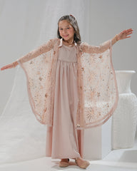 Sprinkles Stitched 2 Piece Formals Festive Kids Collection'2025-Fairy Tale Bloom - 2pcs Long Dress  Net Jacket