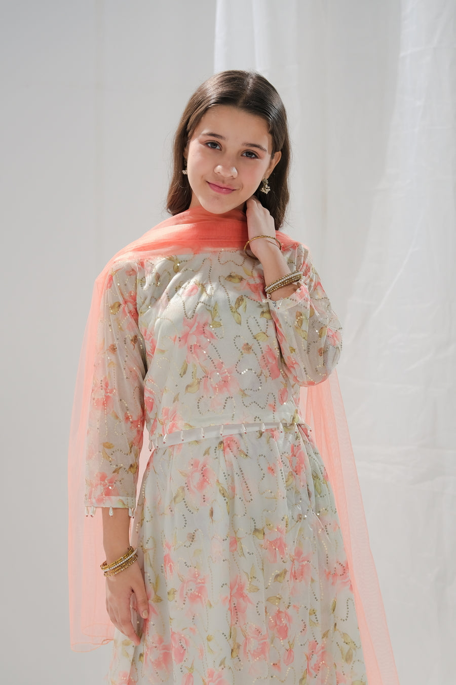 Sprinkles Stitched 3 Piece Formals Festive Kids Collection'2025-Floral Cascade -  3pc