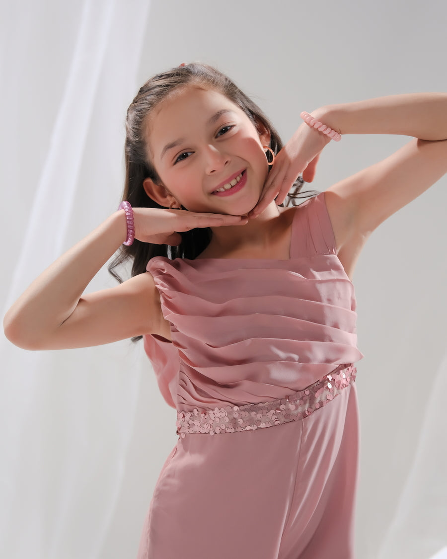 Sprinkles Stitched 1 Piece Formals Jumpsuit Kids Collection'2025-Pearl Glow - Jumpsuit