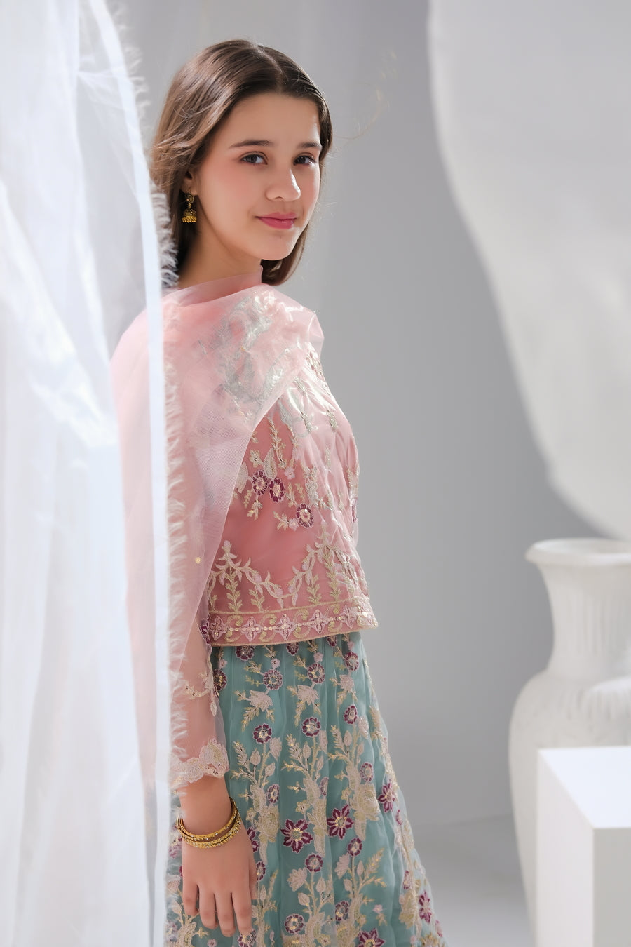 Sprinkles Stitched 3 Piece Formals Festive Kids Collection'2025-Sahar - 3pcs Embroidered Sharara Set