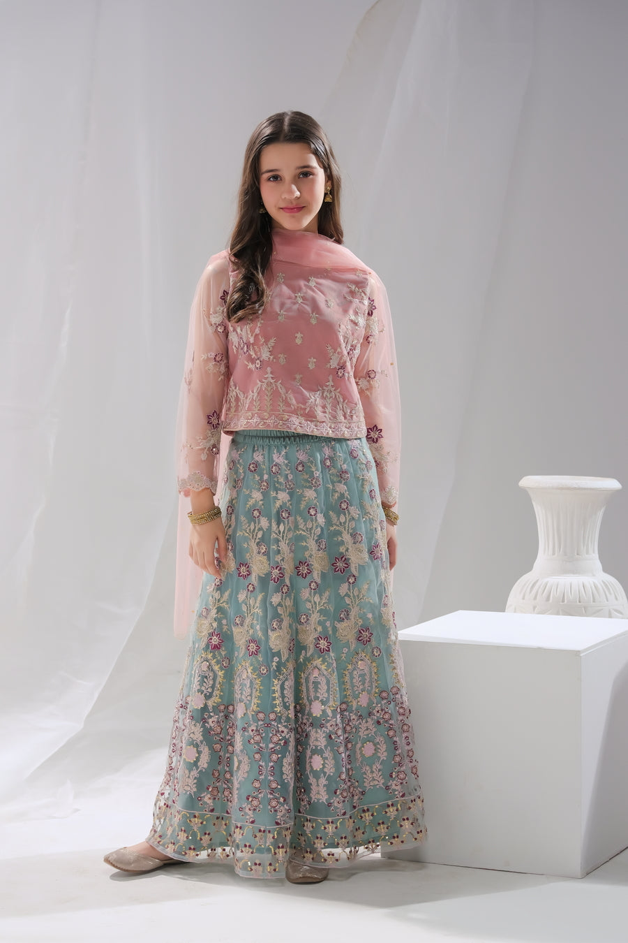 Sprinkles Stitched 3 Piece Formals Festive Kids Collection'2025-Sahar - 3pcs Embroidered Sharara Set