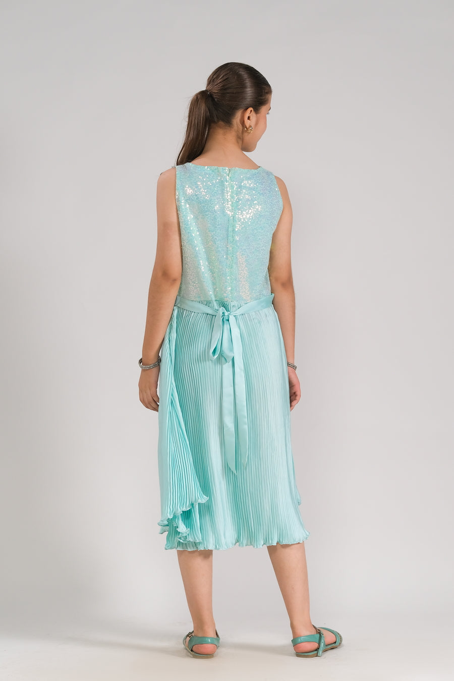 Sprinkles Stitched 1 Piece Formals Festive Kids Collection'2025-Aqua Glimmer