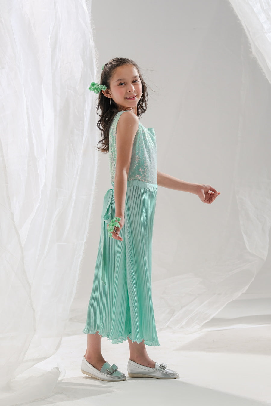 Sprinkles Stitched 1 Piece Formals Festive Kids Collection'2025-Aqua Glimmer
