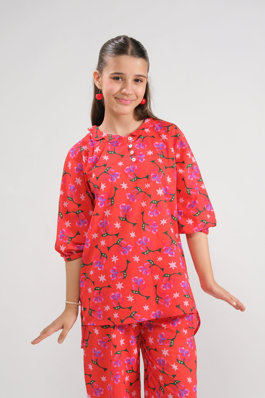Sprinkles Stitched 2 Piece Summer Co Ord Sets Kids Collection'2025-Cherry Blossom - Co-ord Set
