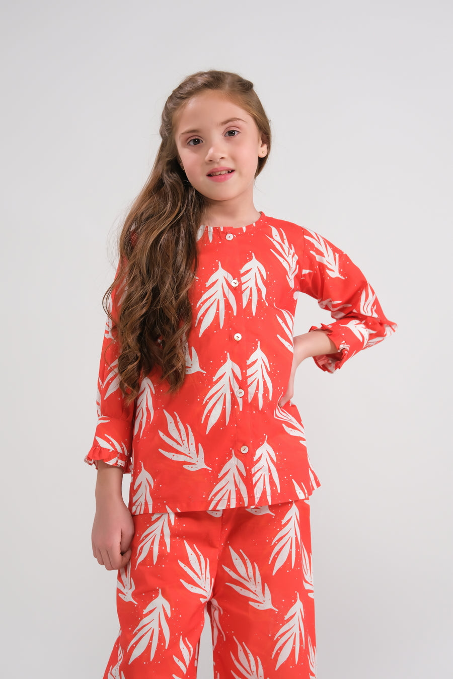 Sprinkles Stitched 2 Piece Summer Co Ord Sets Kids Collection'2025-Coral Whispers - Co-ord Set