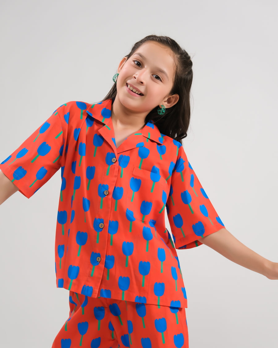 Sprinkles Stitched 2 Piece Summer Co Ord Sets Kids Collection'2025-Tulip Charm - Co-ord Set
