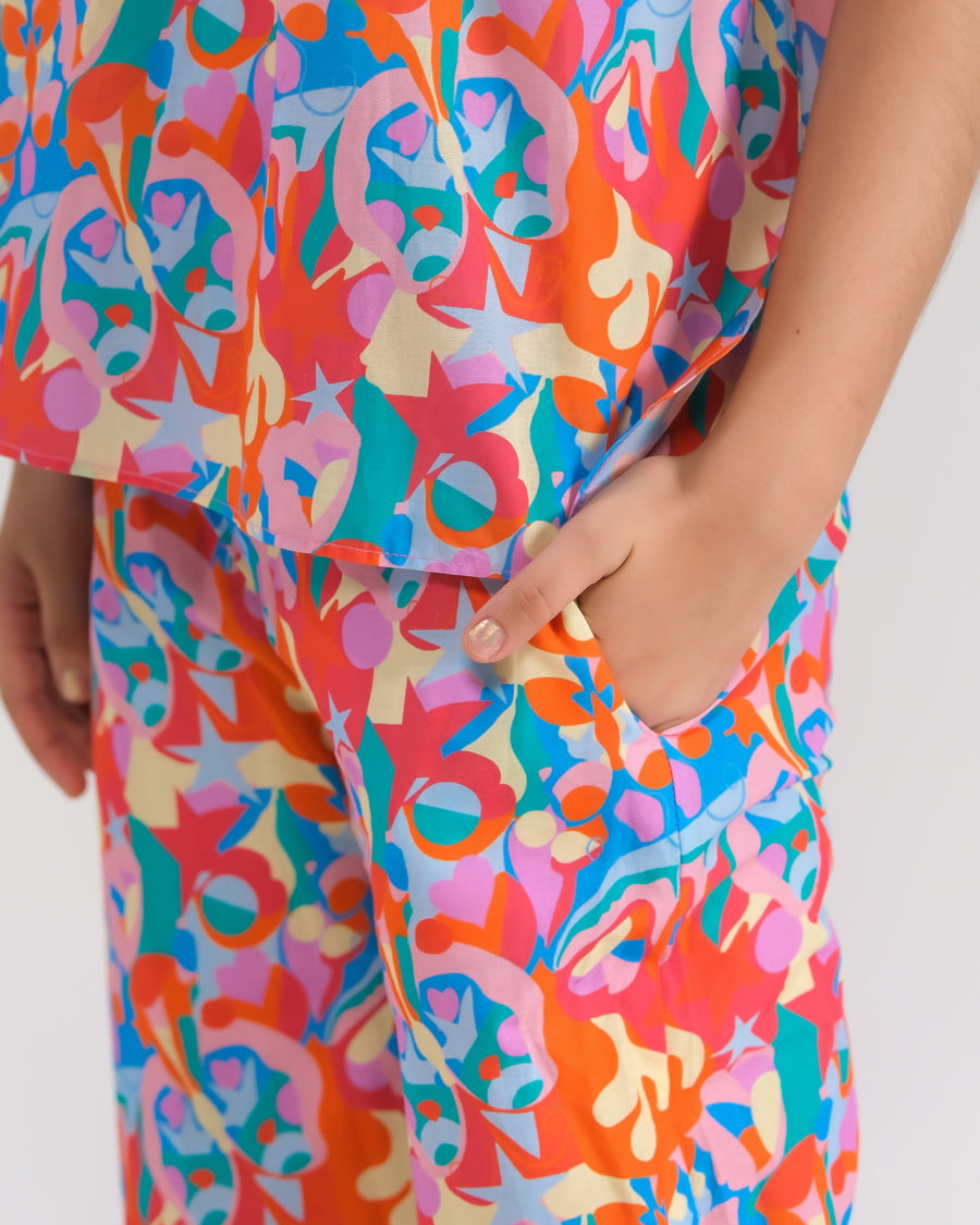 Sprinkles Stitched 2 Piece Summer Co Ord Sets Kids Collection'2025-Sunset Petals - Co-ord Set