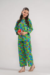 Sprinkles Stitched 2 Piece Summer Co Ord Sets Kids Collection'2025-Emerald Bloom - Co-ord Set