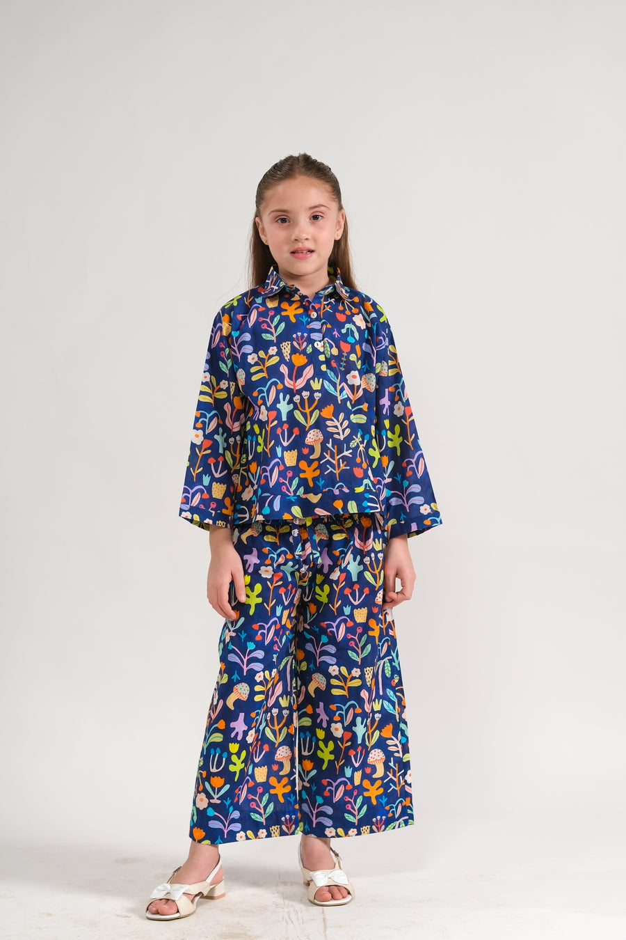 Sprinkles Stitched 2 Piece Summer Co Ord Sets Kids Collection'2025-Floral Nocturne - Co-ord Set