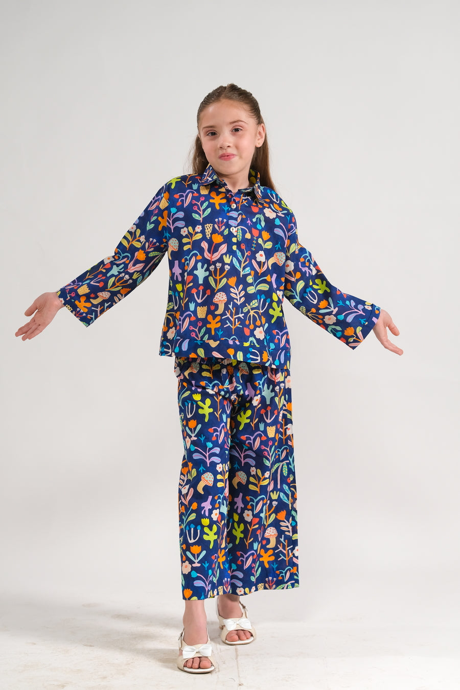 Sprinkles Stitched 2 Piece Summer Co Ord Sets Kids Collection'2025-Floral Nocturne - Co-ord Set