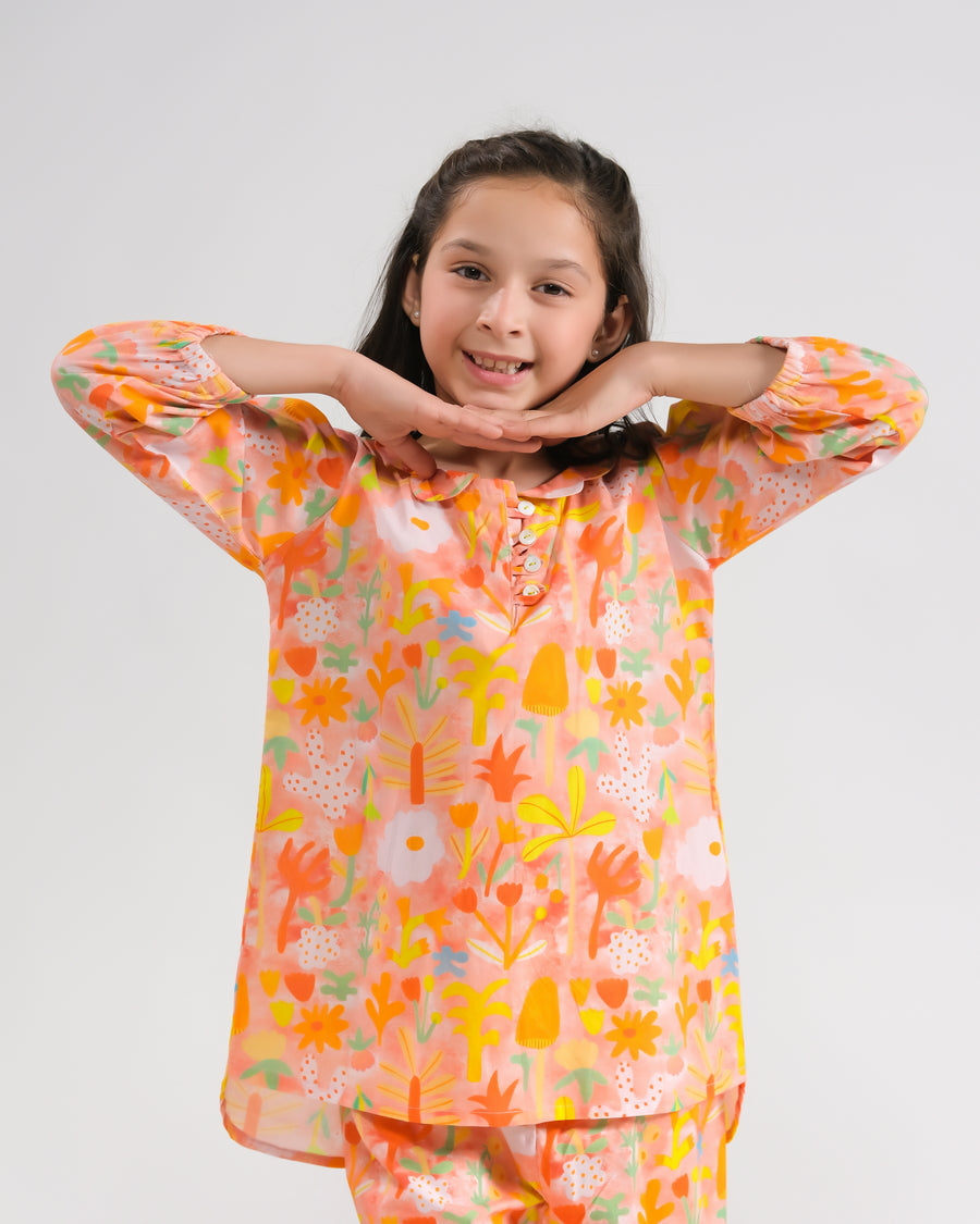 Sprinkles Stitched 2 Piece Summer Co Ord Sets Kids Collection'2025-Sunset Glow - Co-ord Set