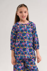 Sprinkles Stitched 2 Piece Summer Co Ord Sets Kids Collection'2025-Twilight Petals - Co-ord Set