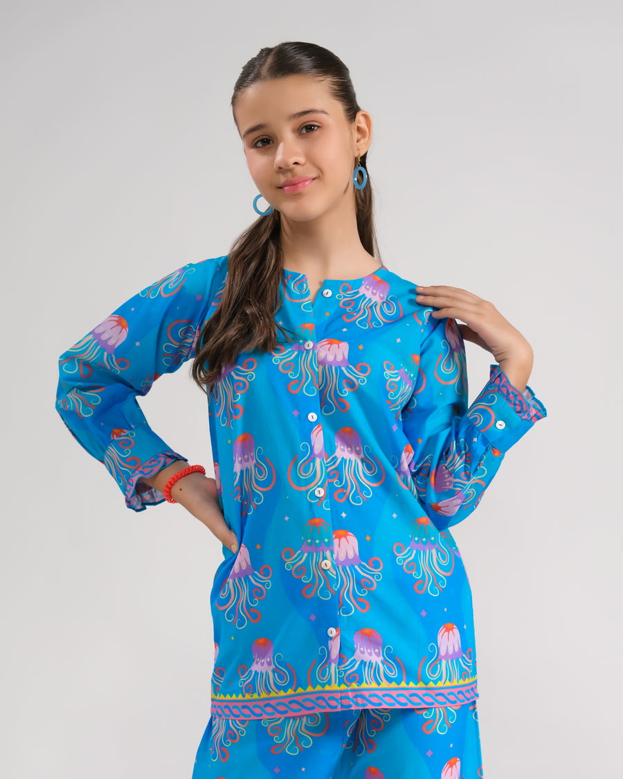 Sprinkles Stitched 2 Piece Summer Co Ord Sets Kids Collection'2025-Oceanic Whimsy- Co-ord Set