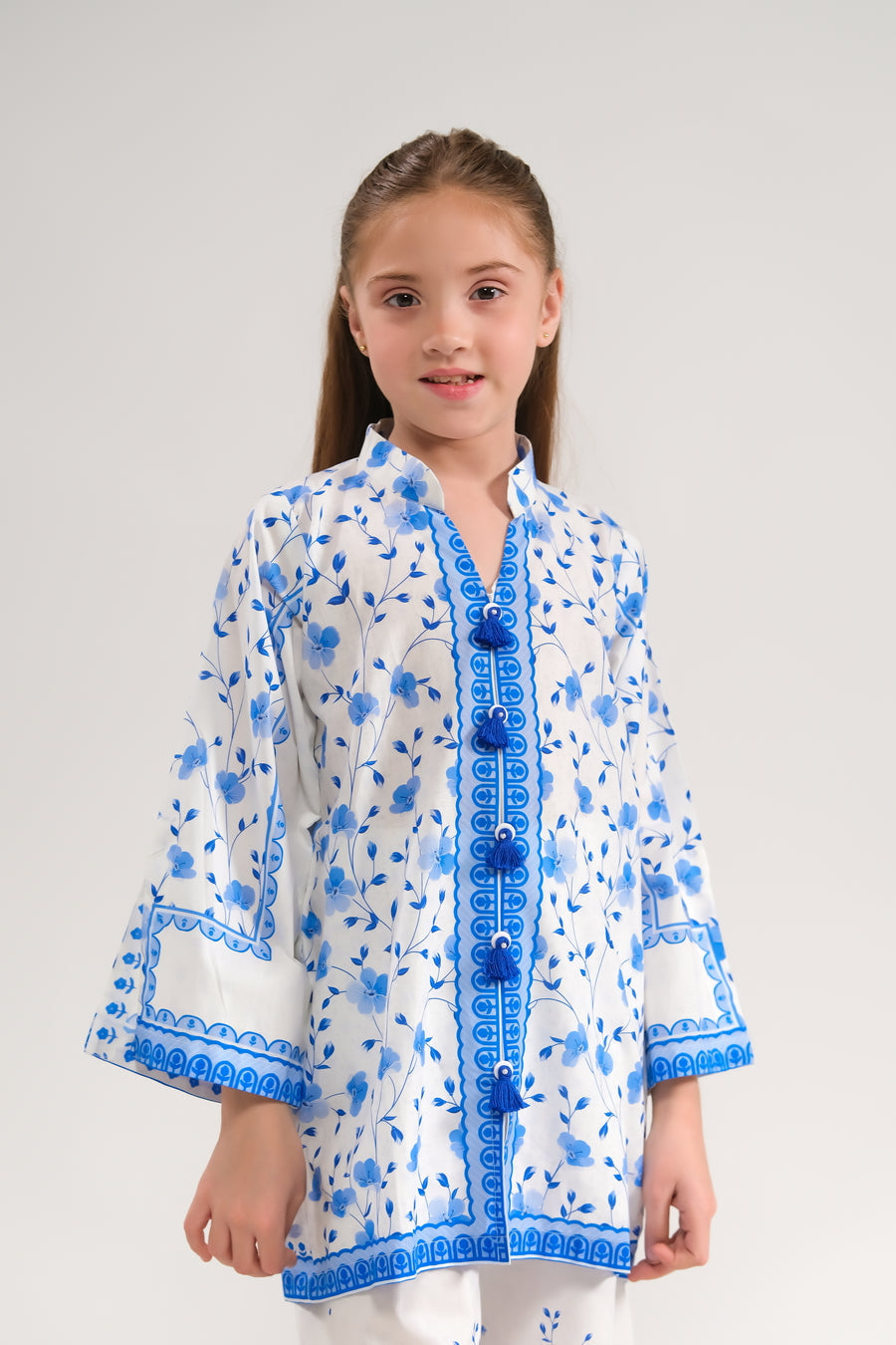 Sprinkles Stitched 2 Piece Summer Co Ord Sets Kids Collection'2025-Blue Blossom - 2pcs