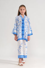 Sprinkles Stitched 2 Piece Summer Co Ord Sets Kids Collection'2025-Blue Blossom - 2pcs