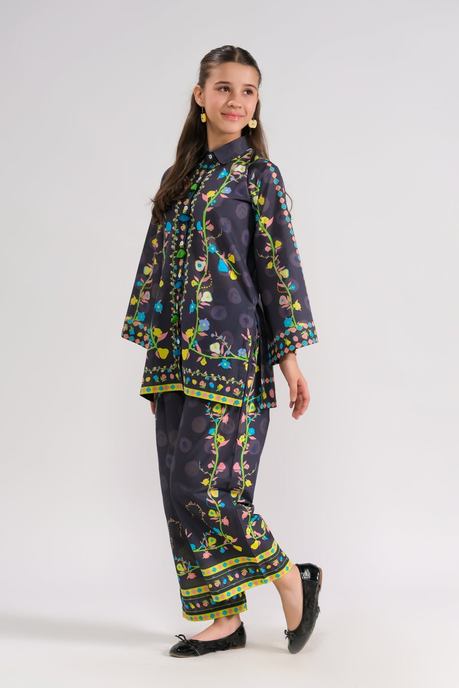 Sprinkles Stitched 2 Piece Summer Co Ord Sets Kids Collection'2025-Midnight Flora - 2pcs