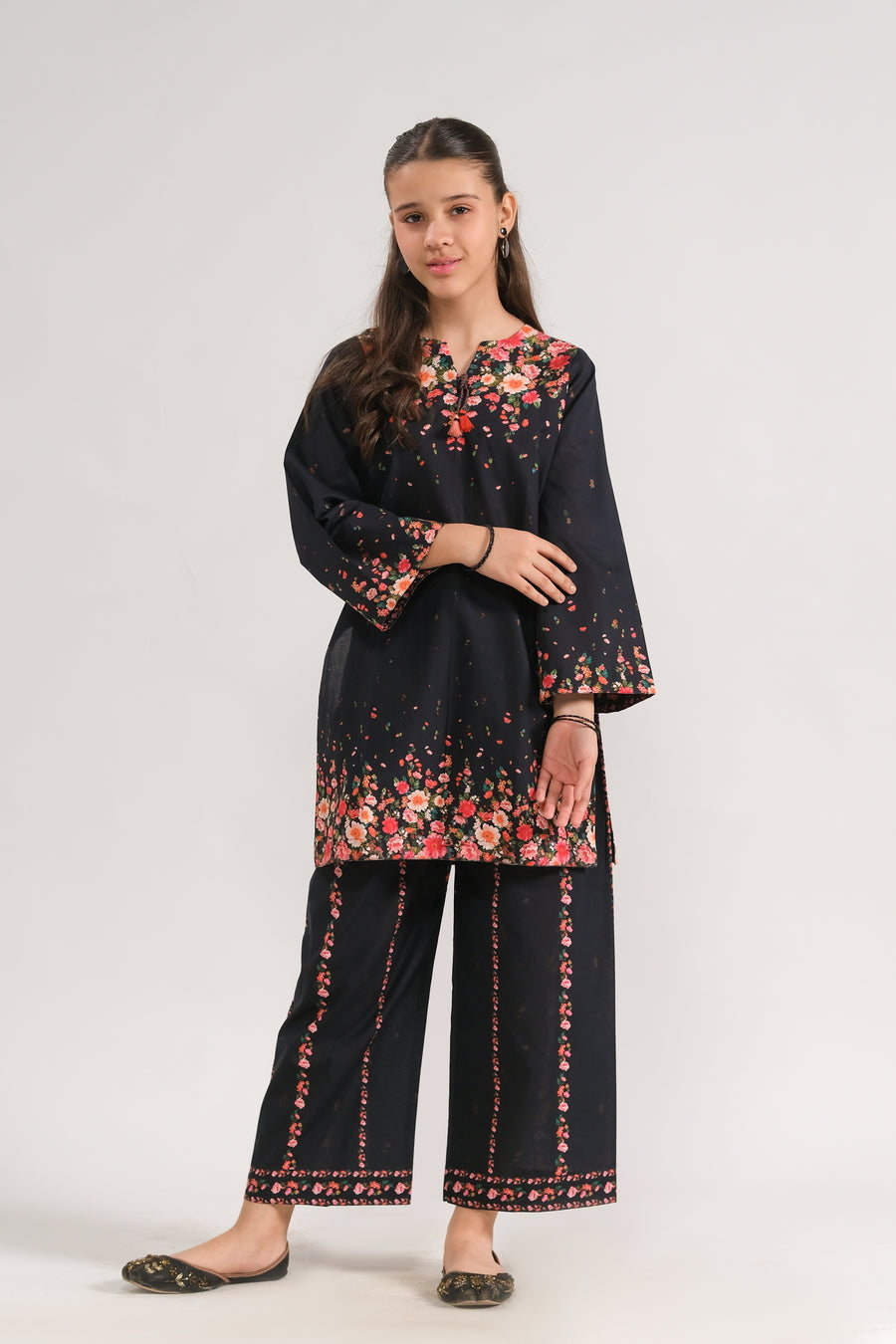 Sprinkles Stitched 2 Piece Summer Co Ord Sets Kids Collection'2025-Elegance in Black - 2pcs