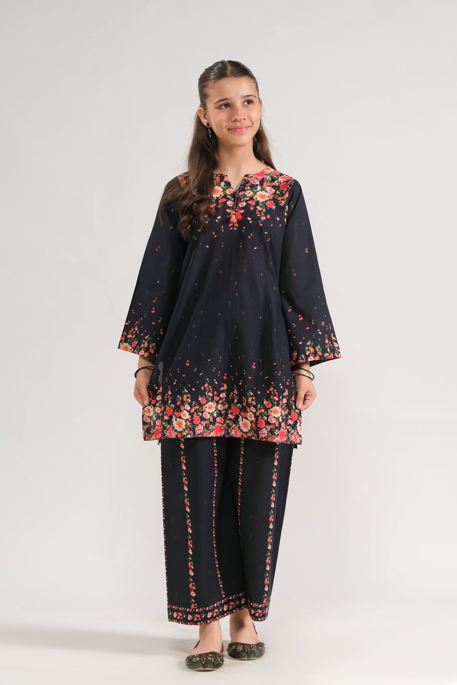 Sprinkles Stitched 2 Piece Summer Co Ord Sets Kids Collection'2025-Elegance in Black - 2pcs