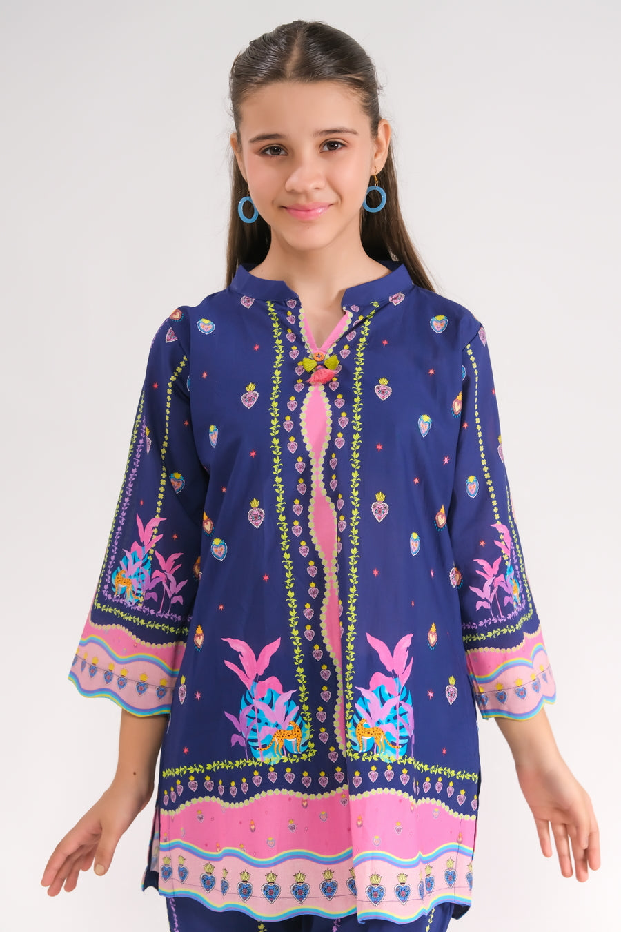 Sprinkles Stitched 2 Piece Summer Co Ord Sets Kids Collection'2025-Navy Blossom - 2pcs