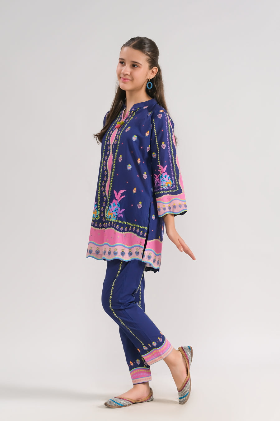 Sprinkles Stitched 2 Piece Summer Co Ord Sets Kids Collection'2025-Navy Blossom - 2pcs