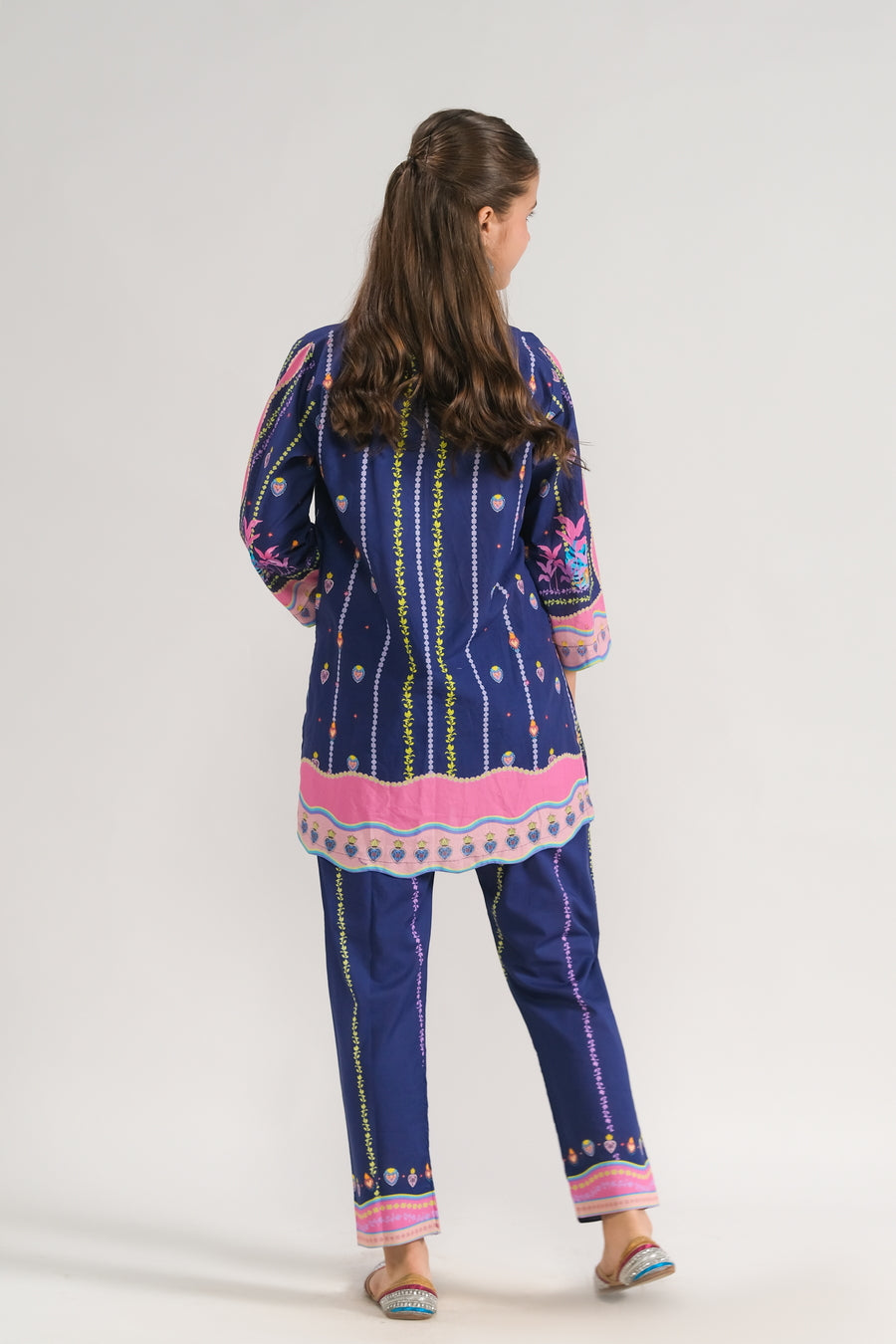 Sprinkles Stitched 2 Piece Summer Co Ord Sets Kids Collection'2025-Navy Blossom - 2pcs
