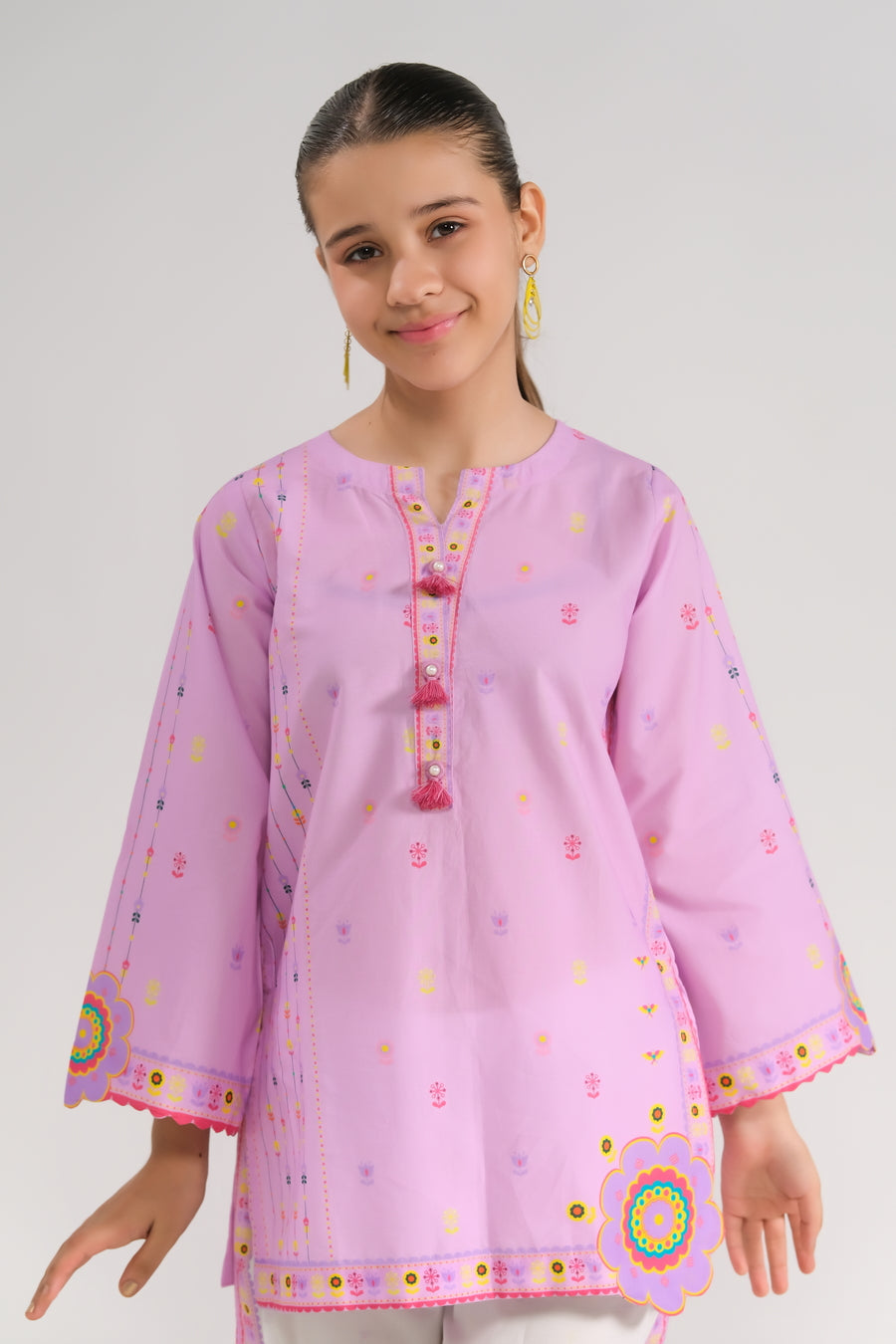 Sprinkles Stitched 2 Piece Summer Co Ord Sets Kids Collection'2025-Lavender Delight - 2pcs