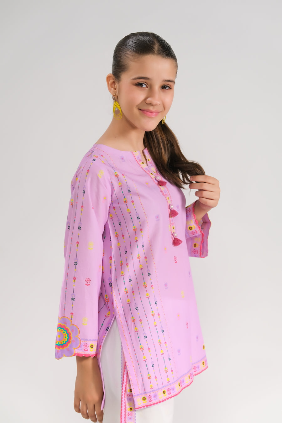 Sprinkles Stitched 2 Piece Summer Co Ord Sets Kids Collection'2025-Lavender Delight - 2pcs