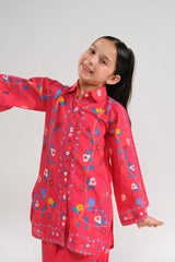 Sprinkles Stitched 2 Piece Summer Co Ord Sets Kids Collection'2025-Pink Fiesta - 2pcs