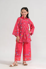 Sprinkles Stitched 2 Piece Summer Co Ord Sets Kids Collection'2025-Pink Fiesta - 2pcs