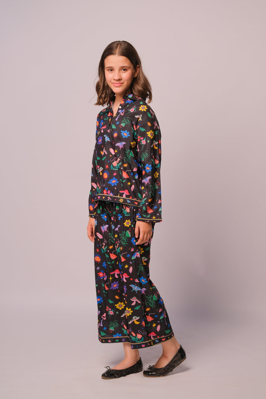 Sprinkles Stitched 2 Piece Summer Co Ord Sets Kids Collection'2025-Midnight Petals - Co-ord Set