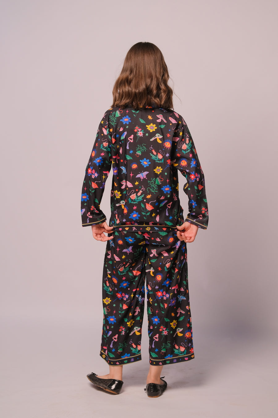 Sprinkles Stitched 2 Piece Summer Co Ord Sets Kids Collection'2025-Midnight Petals - Co-ord Set