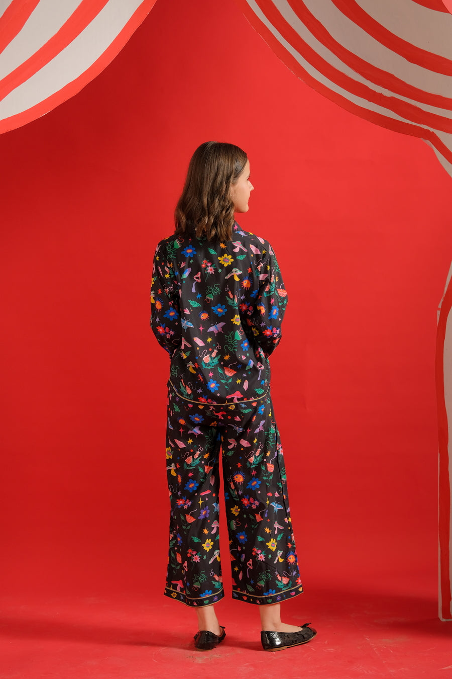 Sprinkles Stitched 2 Piece Summer Co Ord Sets Kids Collection'2025-Midnight Petals - Co-ord Set