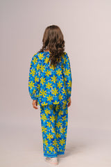 Sprinkles Stitched 2 Piece Summer Co Ord Sets Kids Collection'2025-Blue Sun - Co-ord Set