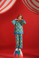 Sprinkles Stitched 2 Piece Summer Co Ord Sets Kids Collection'2025-Blue Sun - Co-ord Set