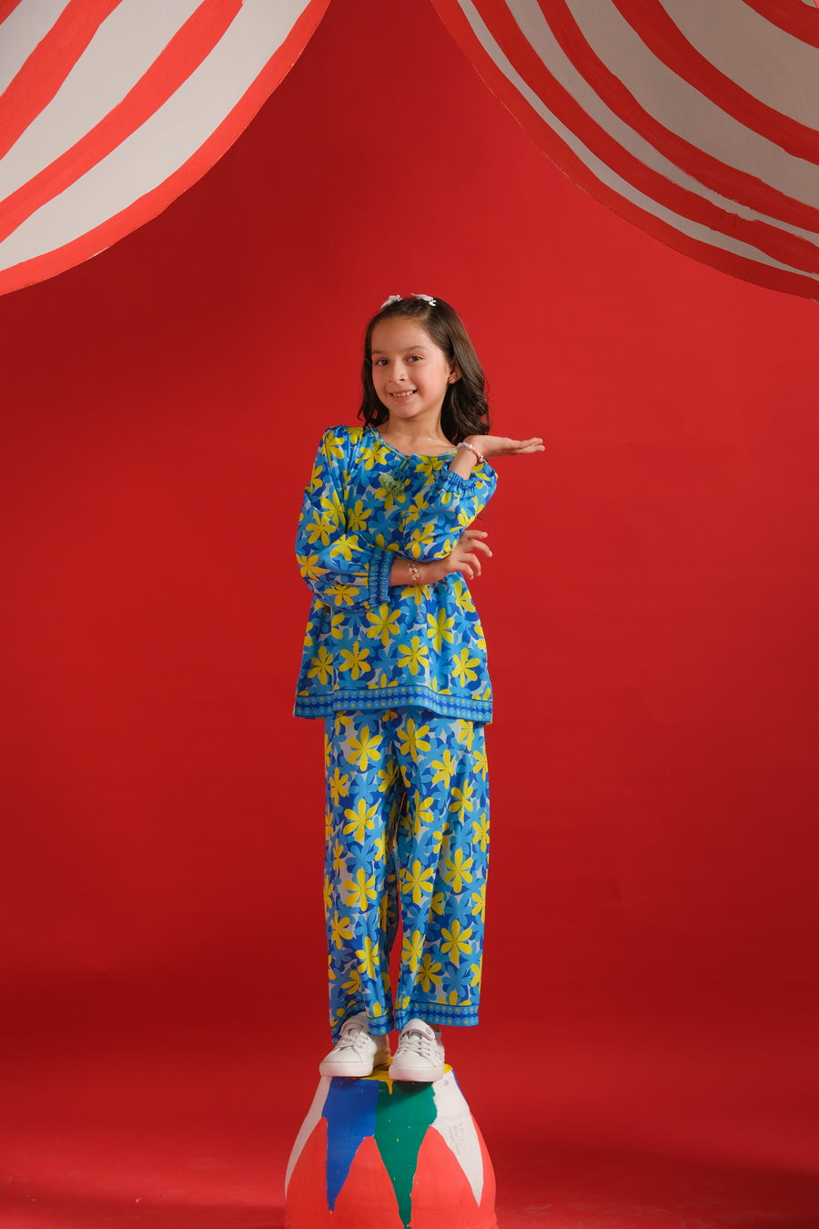 Sprinkles Stitched 2 Piece Summer Co Ord Sets Kids Collection'2025-Blue Sun - Co-ord Set