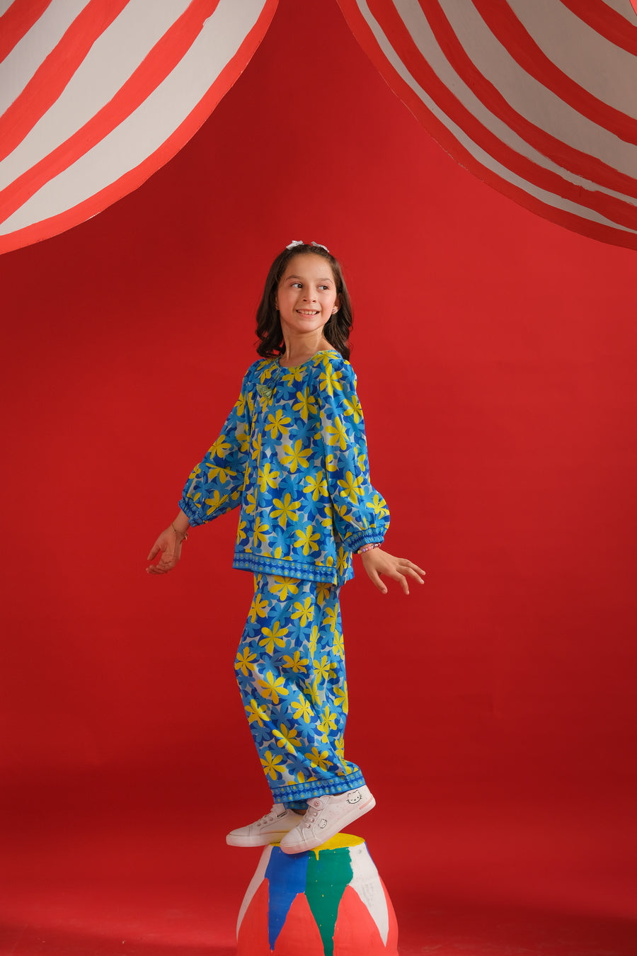 Sprinkles Stitched 2 Piece Summer Co Ord Sets Kids Collection'2025-Blue Sun - Co-ord Set